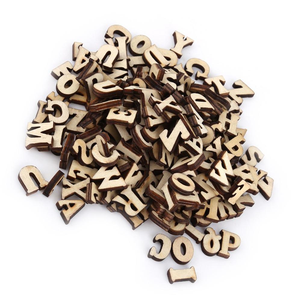 200pcs Brown Wooden Numbers Mixed Wooden Alphabet Wood Handmade DIY Wooden Letters  Craft Projects