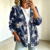 Women's Vintage Floral Print Button Front Jacket for Casual Outdoor Wear