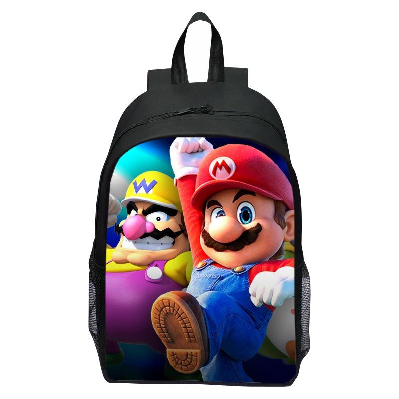 Super Mario Kids Backpack Elementary Student Cartoon Mario Print Bookbag New