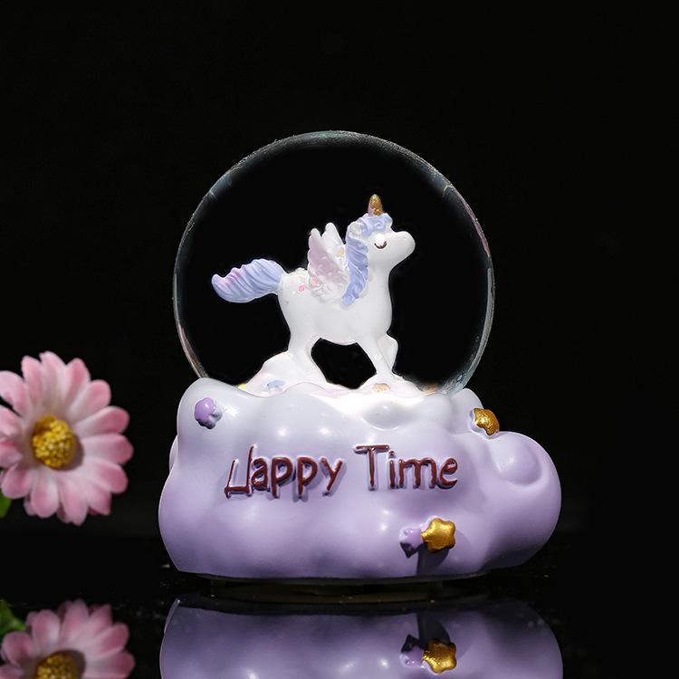 

Pink Go Merry Round Crystal Ball Glow Cartoon Night Light Button Electric Cell StyleD