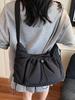 Borsa a tracolla in nylon stile coreano alla moda con chiusura a coulisse per uso quotidiano casual