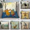 Sam Toft Art Cushion Cover Plush Fabric Soft Double-Sided Printed Sofa Warm Winter Home Child Gift Pillow Case