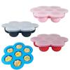 Kids Food Freezer Tray 4 Piece Container with Lid 7 Grids Silicone Kids Food Storage Container for Baking Jelly Ice Cream