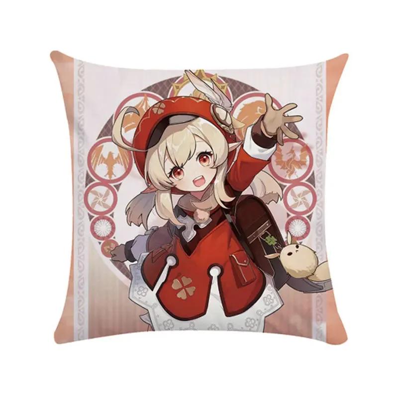 40/45/50cm Genshin Pillowcases Dormitory Sofa Bedside Cushion Cover Cartoon Anime Home Decor Throw Pillow Case
