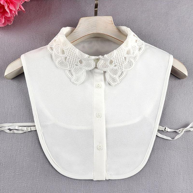 Białe Sztuczne Kołnierzyki Dla Kobiet Krata Klapa Odpinany Kołnierzyk Koszula Koronka Stójka Fałszywy Kołnierzyk Kobieta Zdejmowany Krawat Nep Kraagie