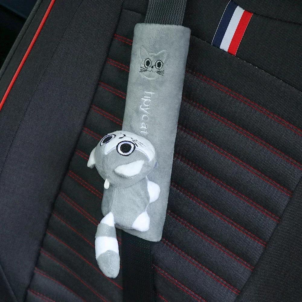 Universal Auto Seat Belt Seatbelt Covers Cartoon Car Seat Belt Covers Shoulder Pad Warm Flannel Interior Seat Cushion Protector
