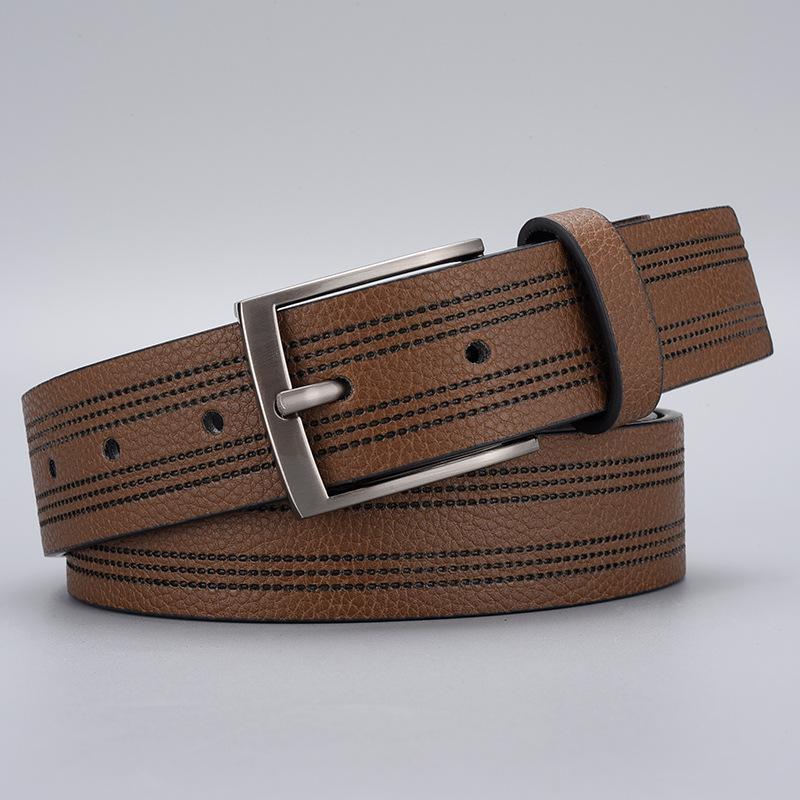 Men'S Belt Zinc Alloy Button Head Pin Buckle Belt Business Casual Belt Men'S Belt