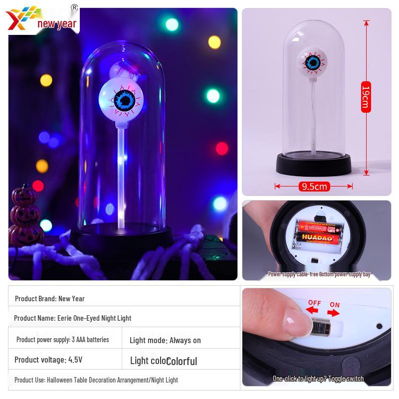 Glowing Halloween LED Wizard Hat and Ghost String Lights for Spooky Decoration