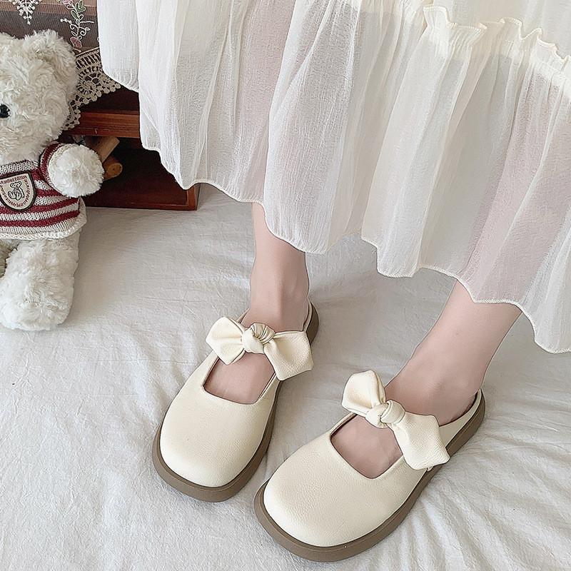 Soft Sole Comfortable Butterfly Knot Casual Sandals For Girls In Beige And Apricot