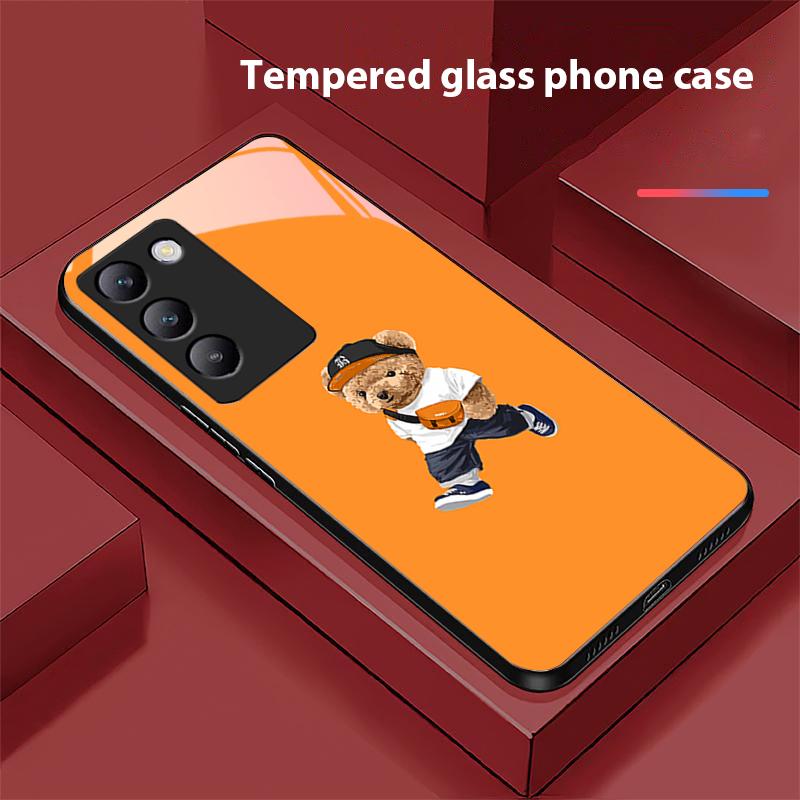 Rucksack Bär Für Y72 33S 11 03 36 96 Lite 35 16 Iqoo 12 V40 SE 5G 29 40 21 30 X80 Pro Vivo Gehärtetes Glas Handyhülle Schwarz