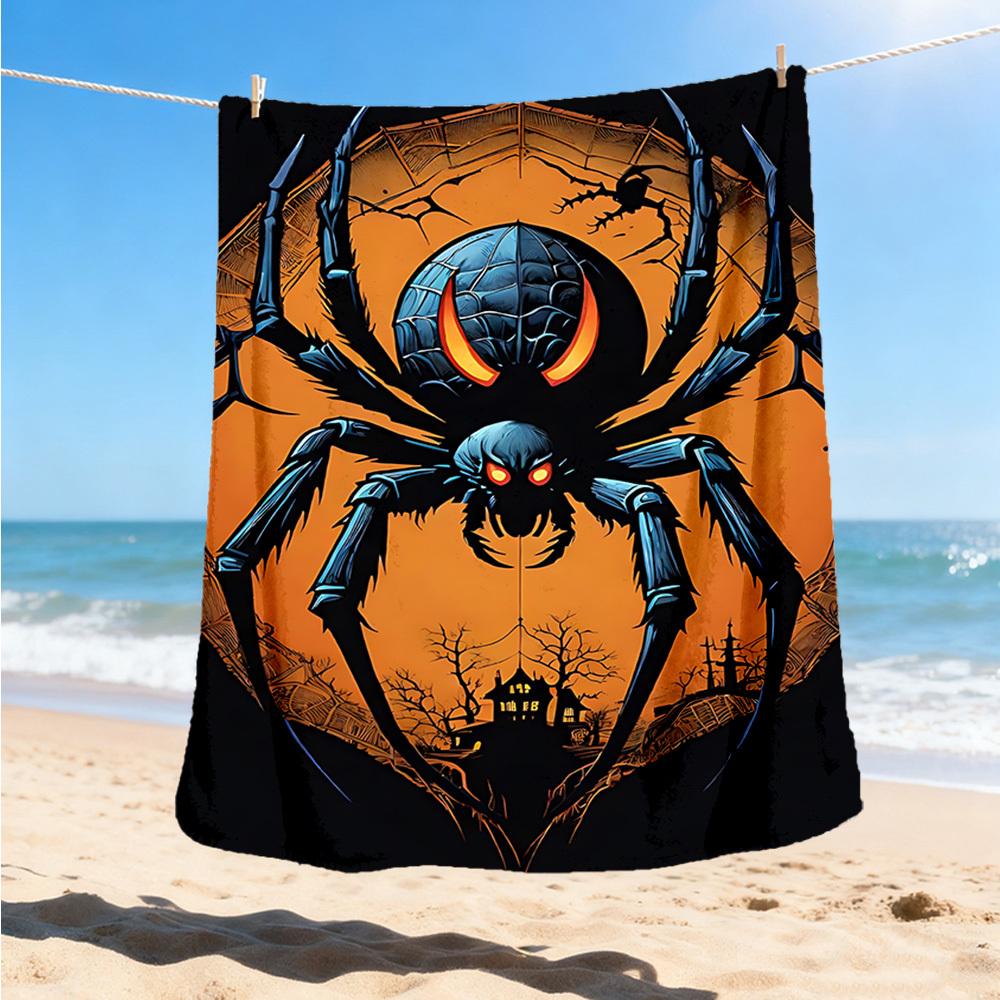 1pc Spider Web Throw Blanket Polyester Fiber, Lightweight Flannel, Soft & Warm, All Season Use for Outdoor, Camping