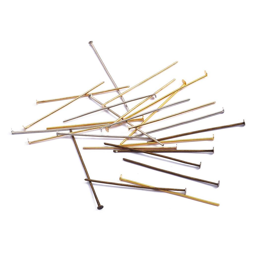200 Flachkopf-T-Pins für DIY-Perlenarbeiten, handgefertigte Haarnadeln, Ohrringe und Schmuckzubehör