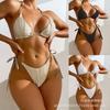 Swimsuit female split strap triangle sexy solid color Internet celebrity bikini