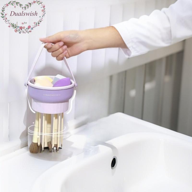 3 In 1 Makeup Brush Silicone Cleaning Bowl Cleaning Makeup Brush Beauty Egg Makeup Tool Scrubbing Board Hanging On The Drying Box