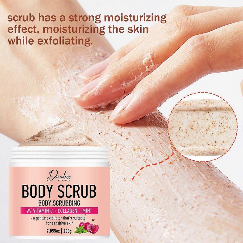 Body Scrub, Body Exfoliator Scrub with Turmeric and Avocado, Body Scrub Exfoliator for Gently Exfoliating, Remove Dullness and Nourish Skin for Smooth