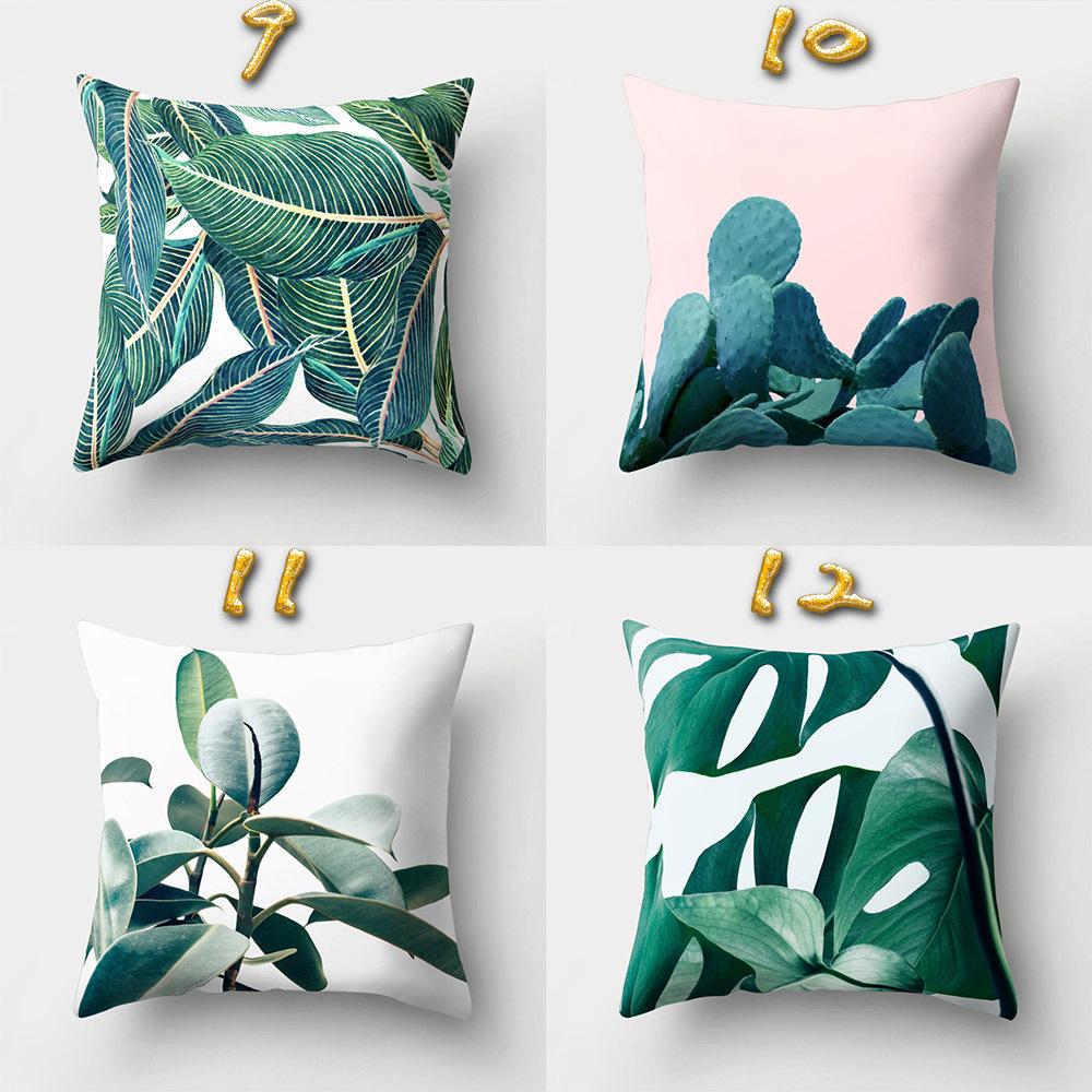 New Creative Home Green Plant Succulent Pillowcase Flower Leaves Car Pillow Cushion