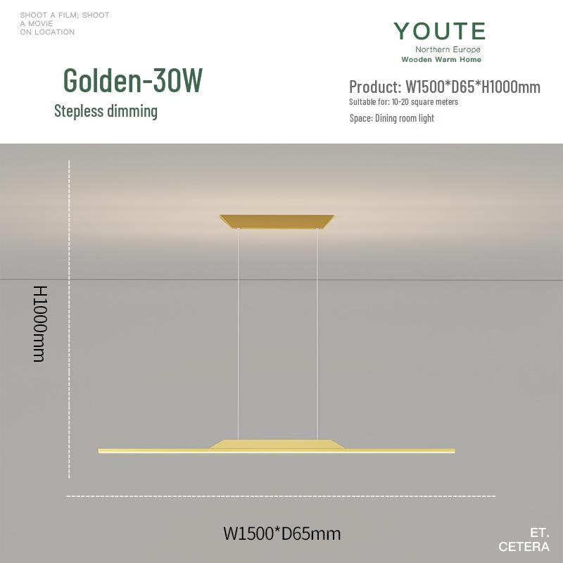 Nordic Minimalist LED Pendant Light - Sleek, Single-Line Design for Dining Room, Study, Bar, or Office.