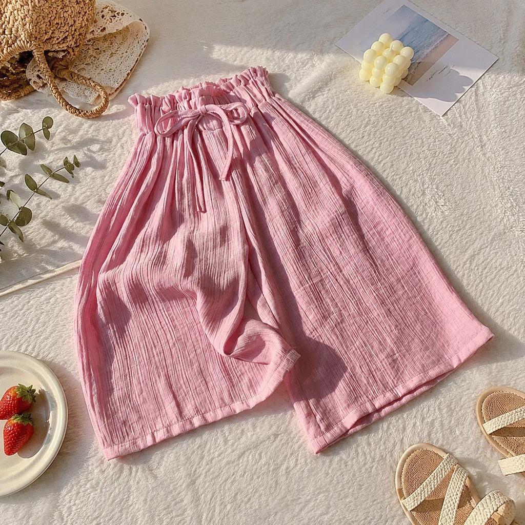 Girls Loose Wide Leg Shorts Summer Breathable Candy Casual Kids Shorts