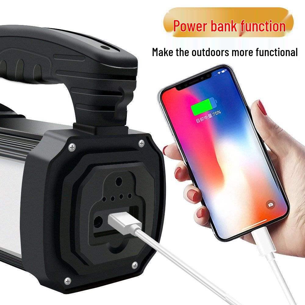 Rechargeable Solar LED Flashlight: High Power, Long Range, Waterproof, with Side Light & Remote Control.