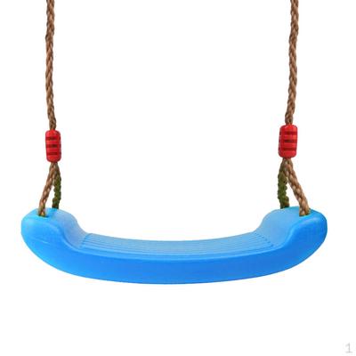 Juego de columpios para exteriores, asiento de 4 cm de grosor con cuerdas ajustables, parque infantil, color azul