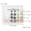 12 Pairs Crystal Rhinestone Flower Stud Earrings Set for Women Jan to Dec Birthstone Piercing Jewelry Accessories