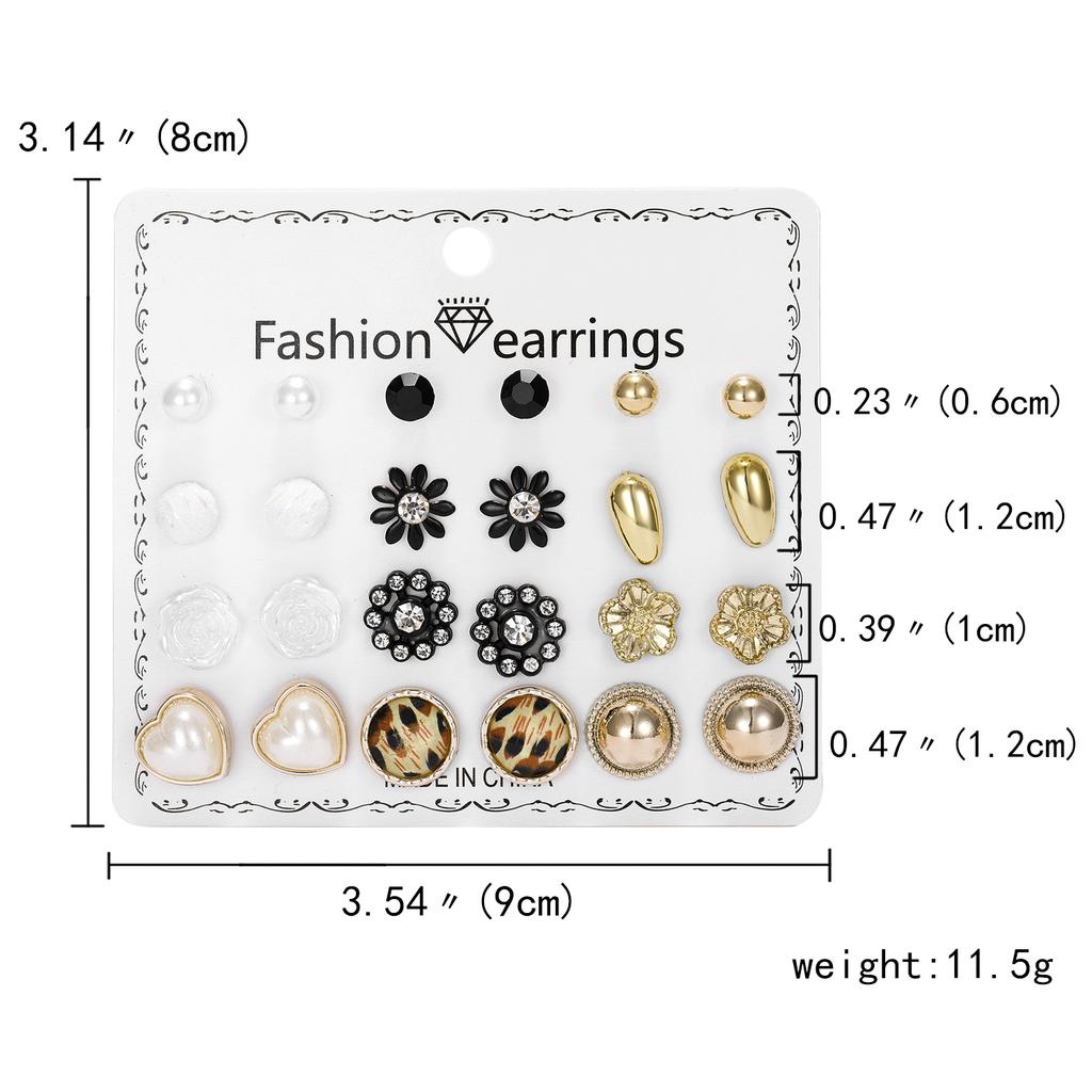 12 Pairs Crystal Rhinestone Flower Stud Earrings Set for Women Jan to Dec Birthstone Piercing Jewelry Accessories