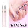 Nail Art Line Drawing & Flower Painting Pen Set, UV Gel, Rose Gold Handle, 3-Piece
