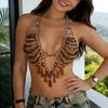 Bohemian Körperkette BH Perlen Bikini Brustkette Raves Nachtclub Körperaccessoires Schmuck Geschenke für Frauen Mädchen