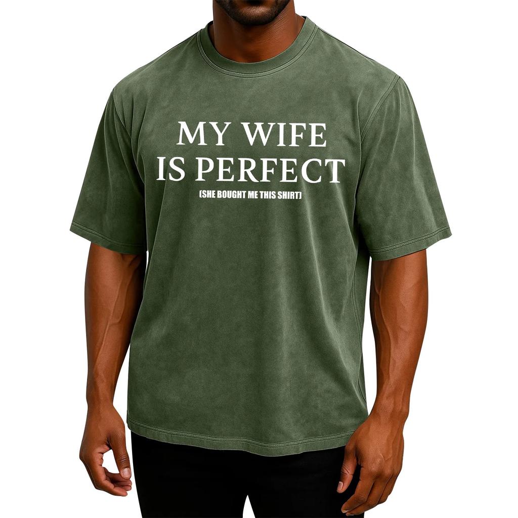 Men's Popular T-shirt Printed Round Neck Short Sleeve T-shirt