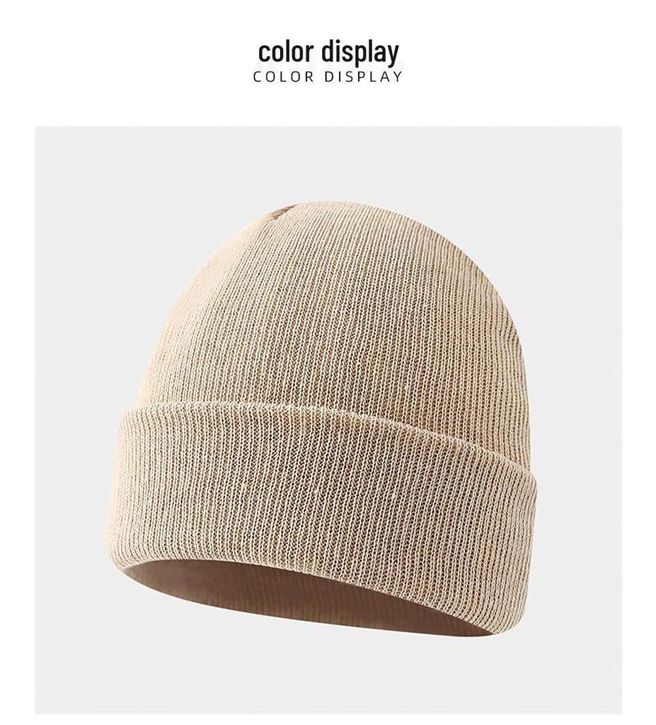 Personalized Logo Winter Beanie - Custom Embroidery Knit Hat, Warm Autumn Gift, Solid Color