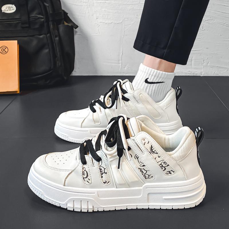 

Персонализированная трендовая обувь Корейская версия 2025 лето новая низкая кеды трендовый Гонконгский стиль мужские белые высокоценные повседневные туфли 44