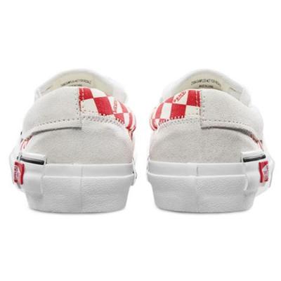 Scarpe da Skate Slip-On a Punta Bassa Unisex Griglia Rossa Bianca VN0A3WM5TLJ