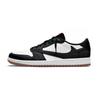 Travis Scott X Air Jordan 1 Low Top Vintage Basketball Shoes Unisex Black White DZ4137-700(Team958-7.0Low)