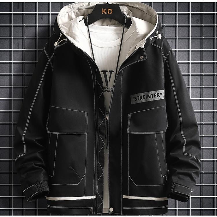 Abrigo de primavera y otoño para hombre Chaqueta con capucha informal de primavera y otoño para hombre