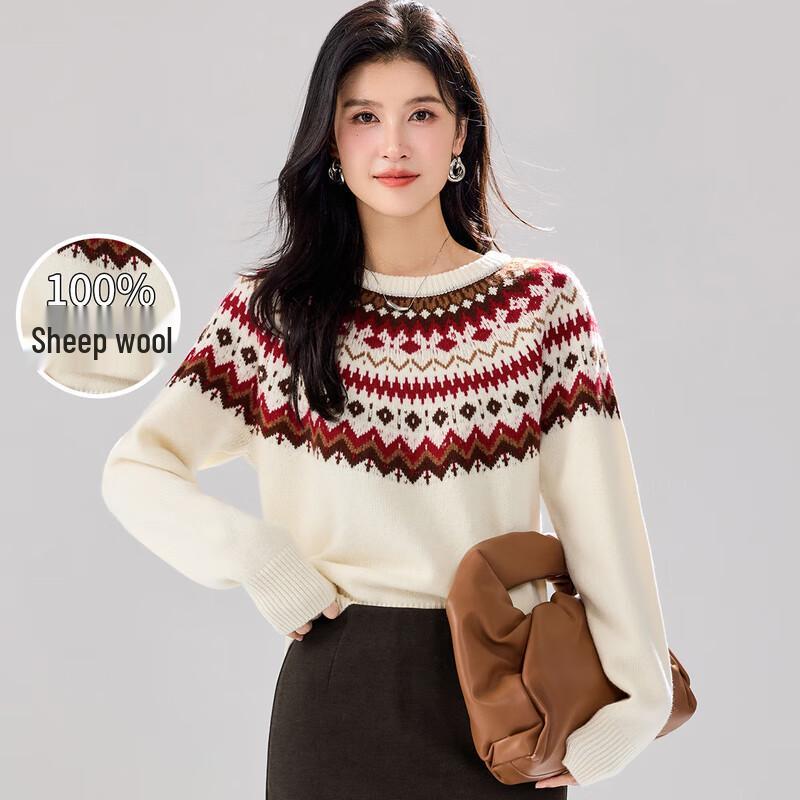 Женский свитер Jinju, 100% шерсть мериноса, жаккард в стиле Fair Isle L