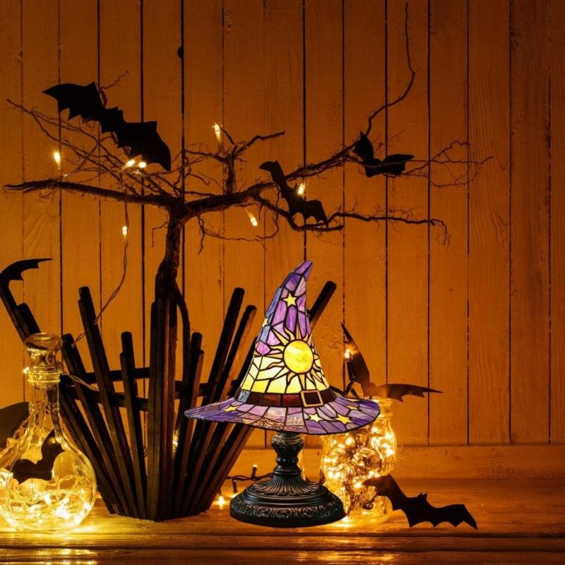 Witch Hat Table Lamp Resin Night Light Table Lamp Bedsides Decorative Lamp for Kid Room Bedroom Decoration