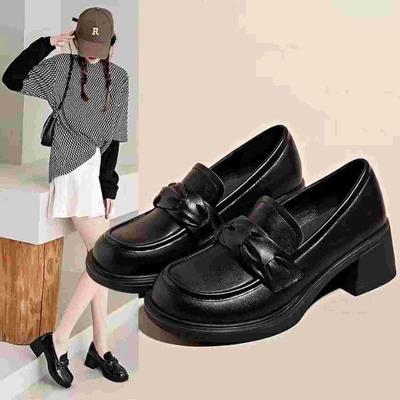 Women's High Heels Black Chunky Heel Office Loafers Loafers Women's High Heels Spring Autumn Shoes