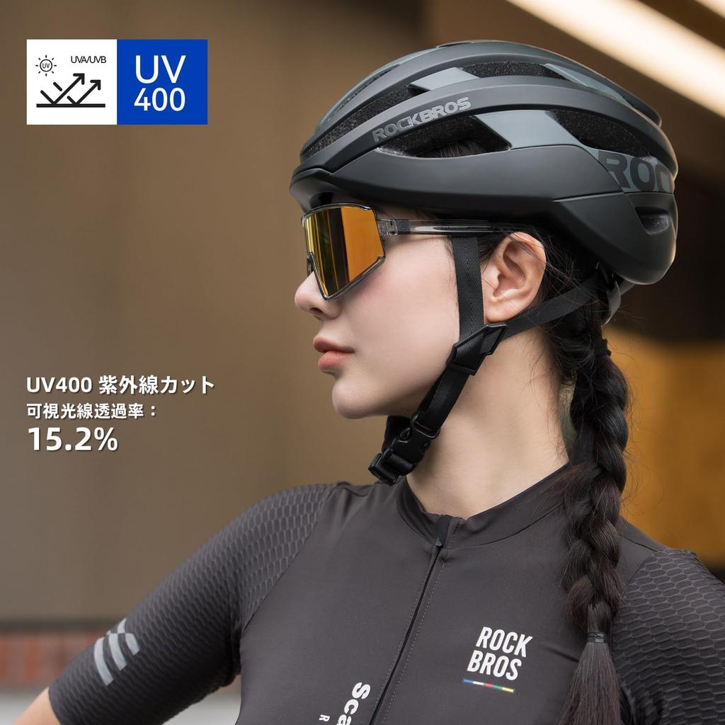 ROCKBROS Polarized Sports Sunglasses with UV400 Protection and TAC Polarized Lenses for Road and Available in 4 Colors for Men and Sunglasses,