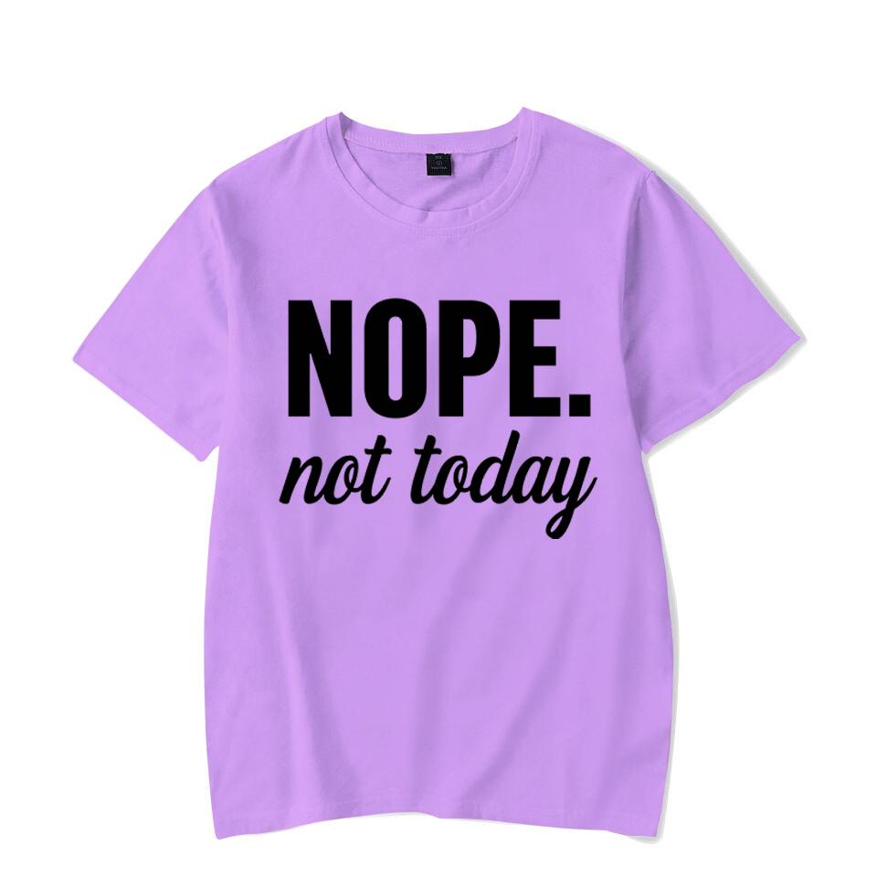 

Funny Nope Not Today Футболки з літерним принтом Жіночі літні повсякденні футболки з короткими рукавами Топи з круглим вирізом L фіолетовий
