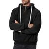 Men's Casual Hooded Sweatshirt Loose Fit Pullover Half Zip Patchwork Design Long Sleeve Pullover for Autumn Winter