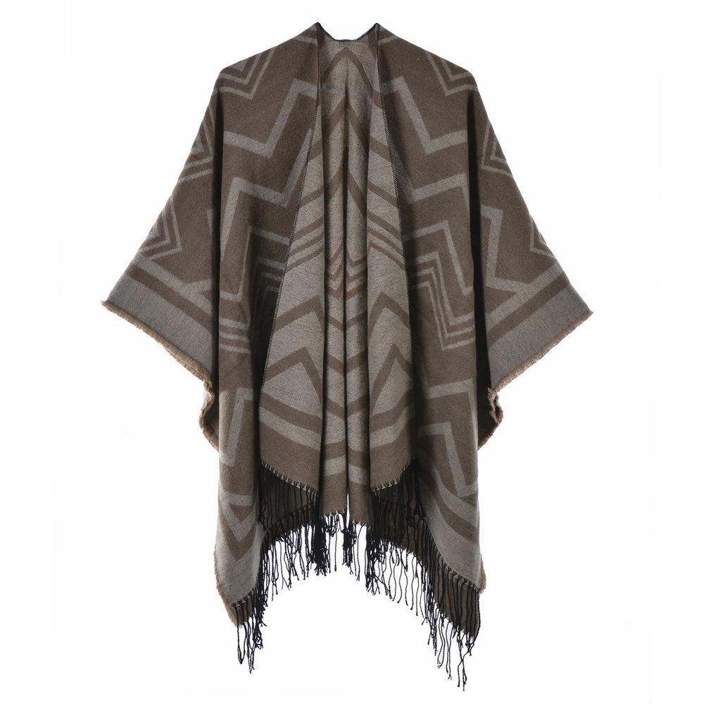 Warm Thickened Tassel Scarf Shawl for Autumn/Winter Travel Photos