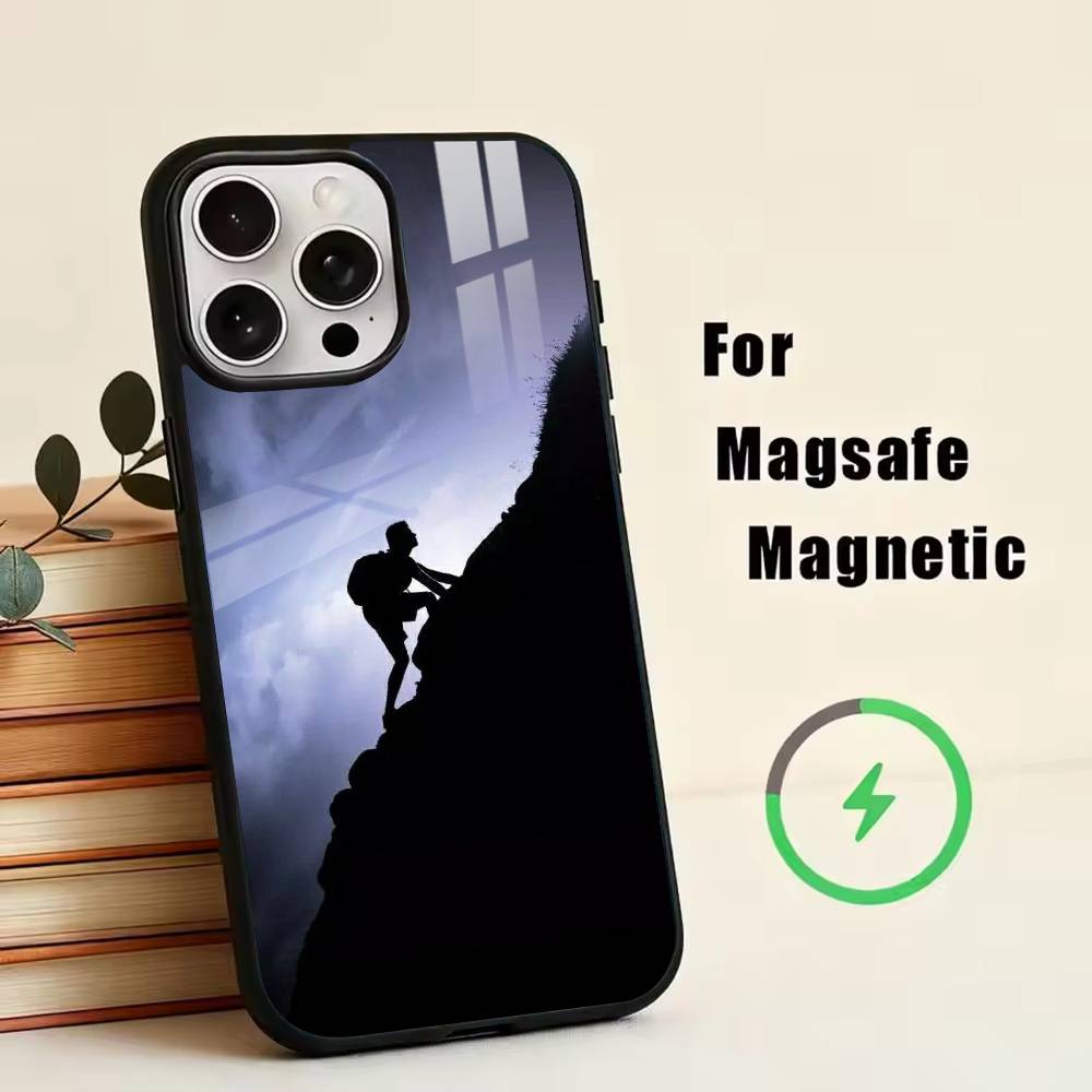 Rock Climbing  Phone Case For iPhone17,16,15,14,13,12,11 Plus,Pro Magnetic with Magsafe Wireless Charging iPhone17Promax