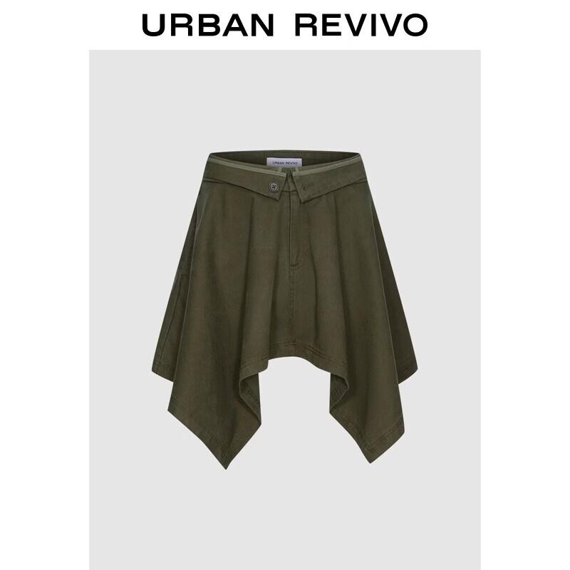 UR2026 Women s Folded Waist Irregular Hem Skirt S