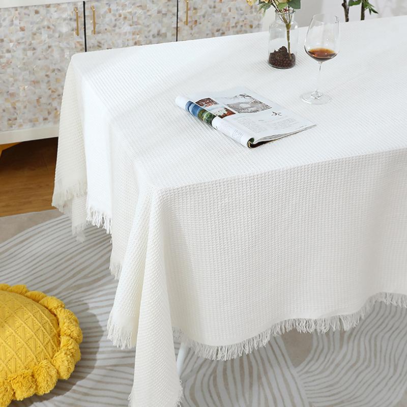 French Cotton Linen Tablecloth, Round Tablecloth, Light Luxury, Simple Style, Tea Table Cloth, 90Cm