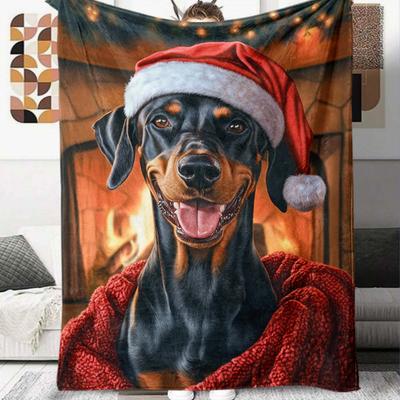 1Pc Cartoon Print Flannel Blanket, High Quality Comfortable for All Seasons, Home Decor, Warmth and Comfort, Perfect for Christmas Birthday Gift