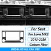 For Seat Leon MK3 2013-2020 Carbon Fiber Central Navigation Radio CD AC Door Gear Shift Panel Trim Set Car Accessories Sticker