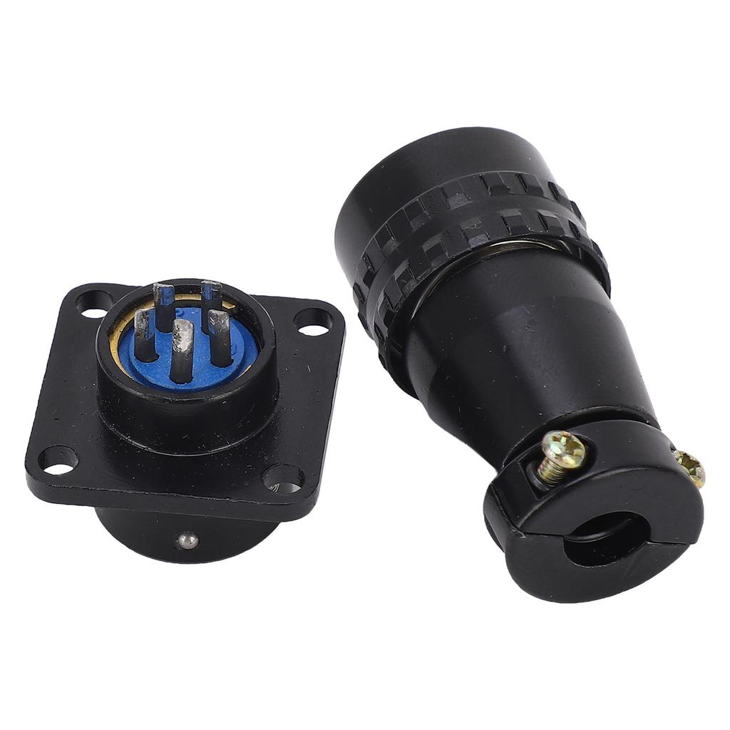 Aviation Plug Socket 5 Pin Male Plug Female Socket Connector Brass Contact AC 400V for Power