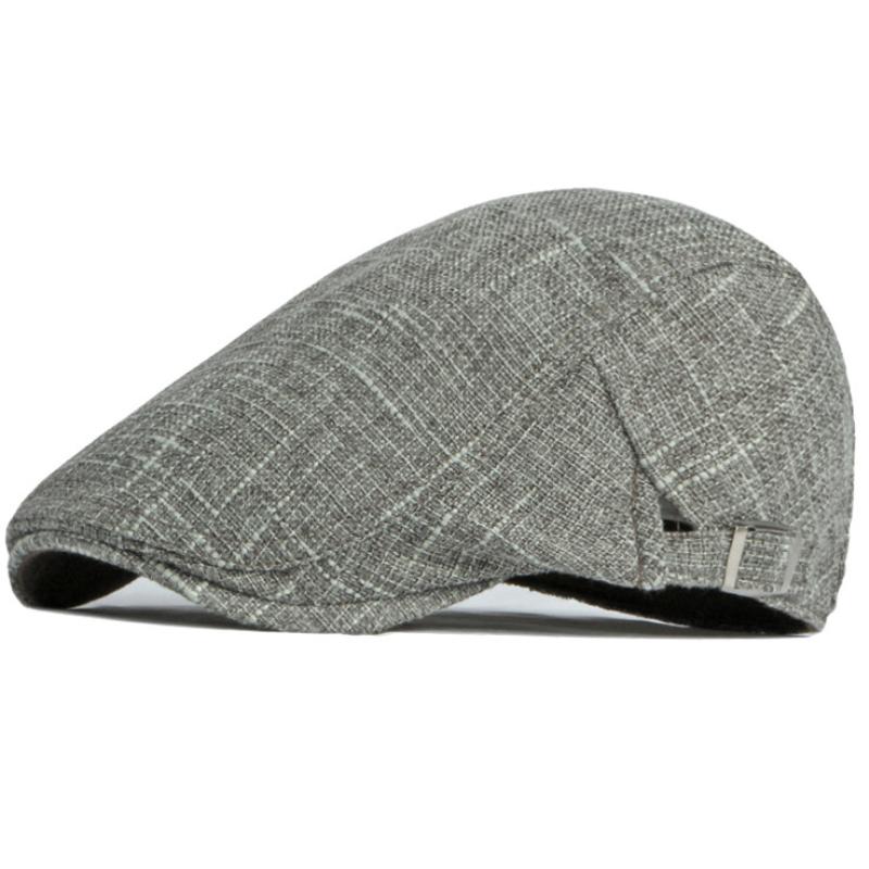 HT4786 Berets Spring Summer Linen Beret Hat Artist Painter Cap for Men Women Retro Ivy Flat Cap Male Female Adjustable Beret Cap
