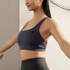 Adidas Solid Logo Medium Support Yoga Sports Bra Women underwear Blue HF2255