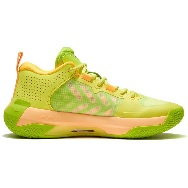 New LINING Liren 2 Low Basketball Shoes Men Low Top Neon Gel Yellow/Fluorescent Alpha Hydroxy Acids Green ABAS039-2